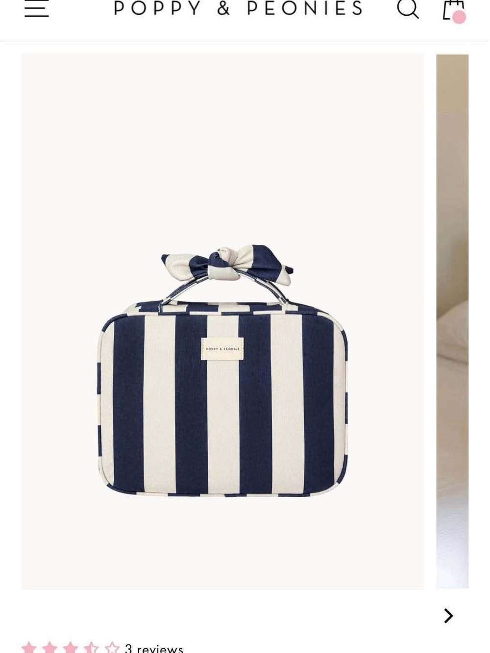 Poppy & Peonies coastal collection Navy & Cream Striped Hook Me Up